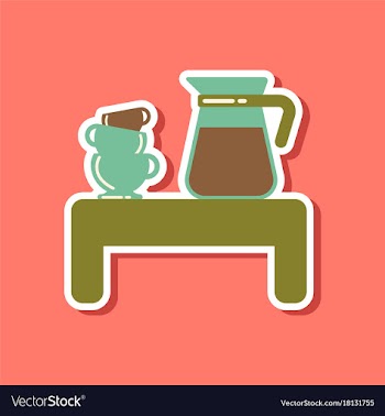 Paper sticker on stylish background coffee cup of vector image