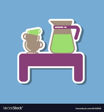Paper sticker on stylish background coffee cup of vector image