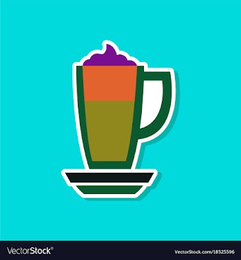 Paper sticker on stylish background coffee cup of vector image