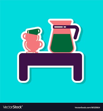 Paper sticker on stylish background coffee cup of vector image