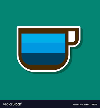 Paper sticker on stylish background coffee cup vector image