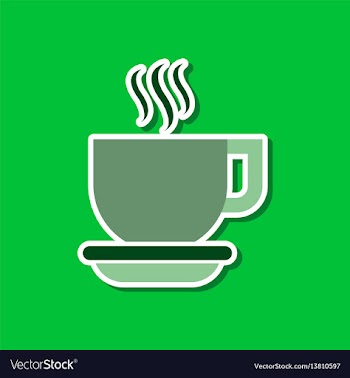 Paper sticker on stylish background coffee cup vector image