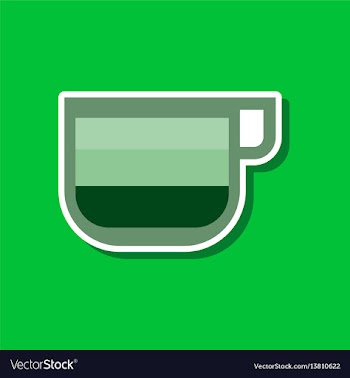Paper sticker on stylish background coffee cup vector image