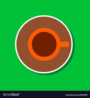 Paper sticker on stylish background coffee cup vector image