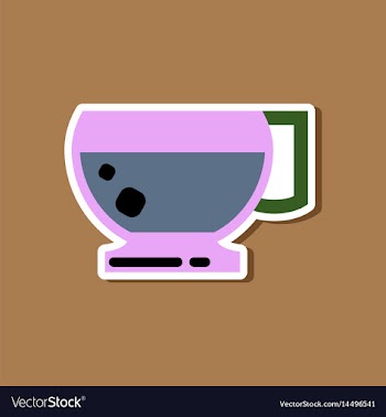 Paper sticker on stylish background coffee cup vector image