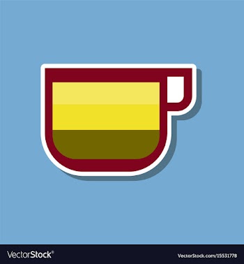 Paper sticker on stylish background coffee cup vector image