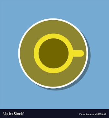Paper sticker on stylish background coffee cup vector image