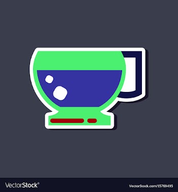 Paper sticker on stylish background coffee cup vector image