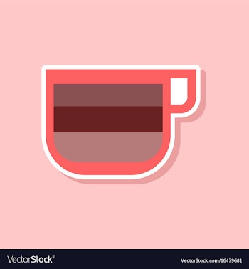 Paper sticker on stylish background coffee cup vector image