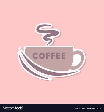 Paper sticker on stylish background coffee cup vector image