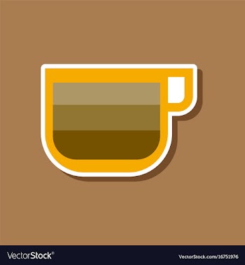 Paper sticker on stylish background coffee cup vector image