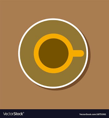 Paper sticker on stylish background coffee cup vector image
