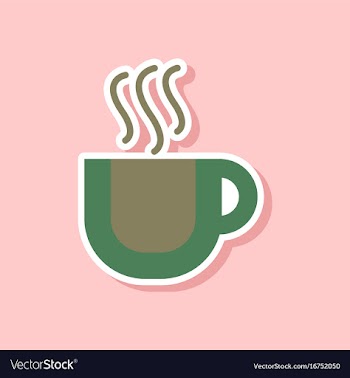 Paper sticker on stylish background coffee cup vector image
