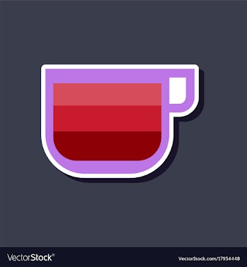 Paper sticker on stylish background coffee cup vector image