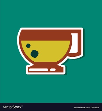 Paper sticker on stylish background coffee cup vector image