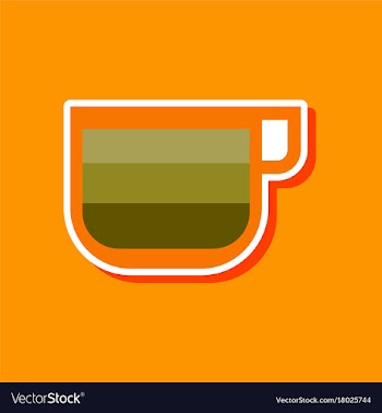Paper sticker on stylish background coffee cup vector image