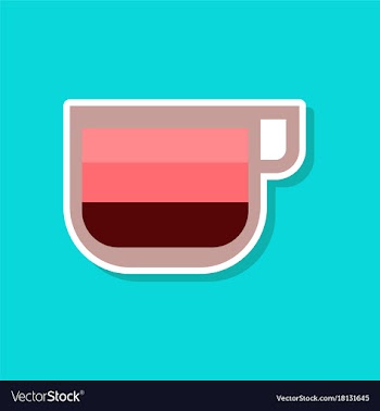 Paper sticker on stylish background coffee cup vector image