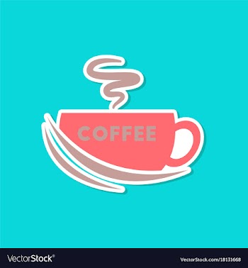 Paper sticker on stylish background coffee cup vector image