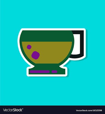 Paper sticker on stylish background coffee cup vector image