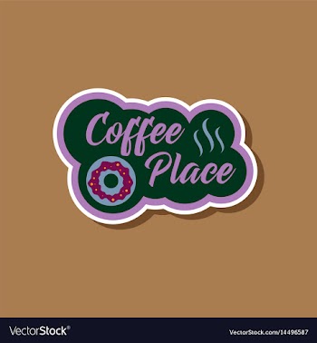 Paper sticker on stylish background coffee drink vector image
