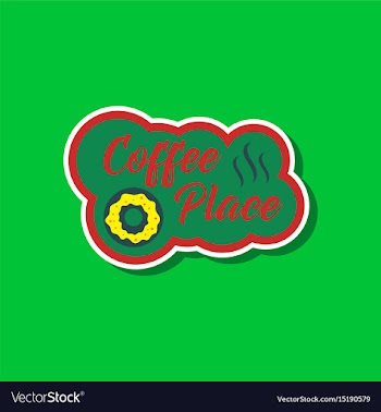 Paper sticker on stylish background coffee drink vector image