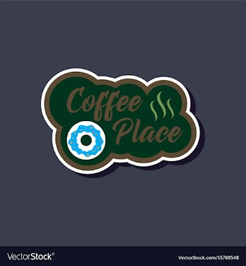 Paper sticker on stylish background coffee drink vector image