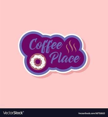 Paper sticker on stylish background coffee drink vector image