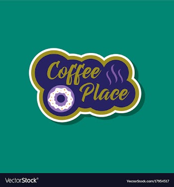 Paper sticker on stylish background coffee drink vector image