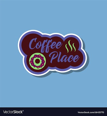 Paper sticker on stylish background coffee drink vector image