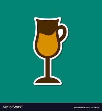 Paper sticker on stylish background coffee glass vector image