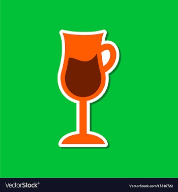 Paper sticker on stylish background coffee glass vector image