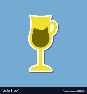 Paper sticker on stylish background coffee glass vector image