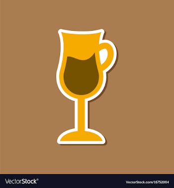 Paper sticker on stylish background coffee glass vector image