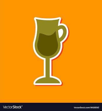 Paper sticker on stylish background coffee glass vector image