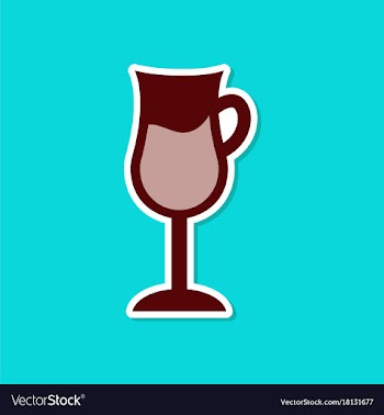 Paper sticker on stylish background coffee glass vector image