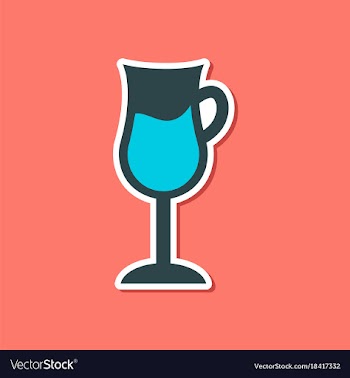 Paper sticker on stylish background coffee glass vector image