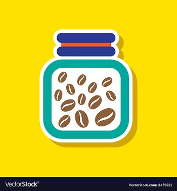 Paper sticker on stylish background coffee jar of vector image