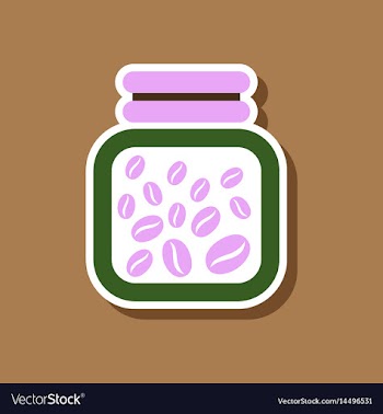 Paper sticker on stylish background coffee jar of vector image