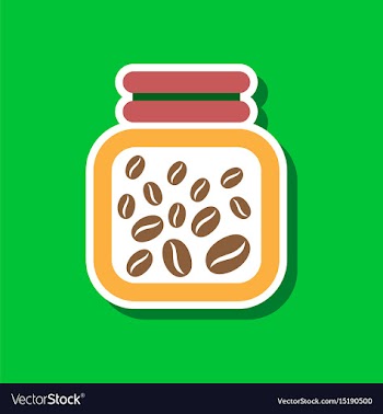 Paper sticker on stylish background coffee jar of vector image