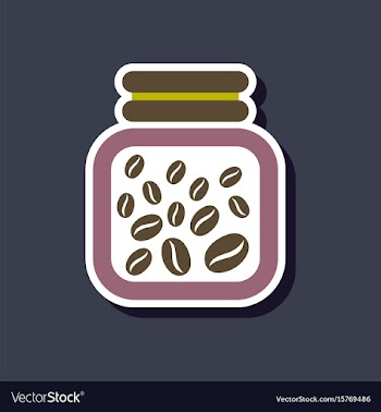 Paper sticker on stylish background coffee jar of vector image