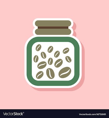 Paper sticker on stylish background coffee jar of vector image