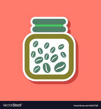 Paper sticker on stylish background coffee jar of vector image