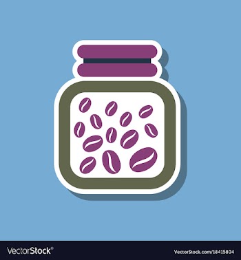Paper sticker on stylish background coffee jar of vector image