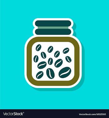 Paper sticker on stylish background coffee jar of vector image