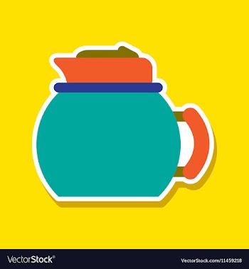 Paper sticker on stylish background coffee kettle vector image