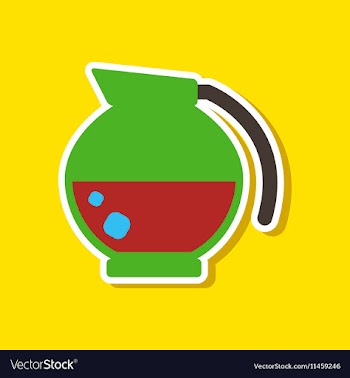 Paper sticker on stylish background coffee kettle vector image