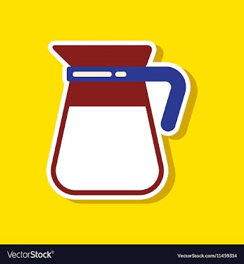Paper sticker on stylish background coffee kettle vector image