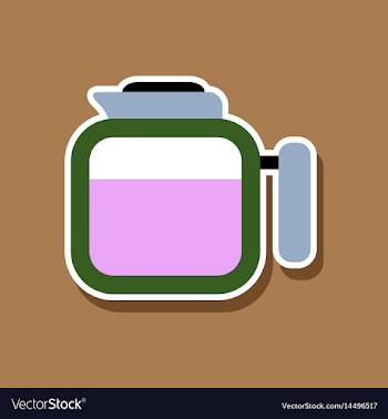 Paper sticker on stylish background coffee kettle vector image