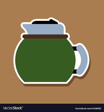 Paper sticker on stylish background coffee kettle vector image