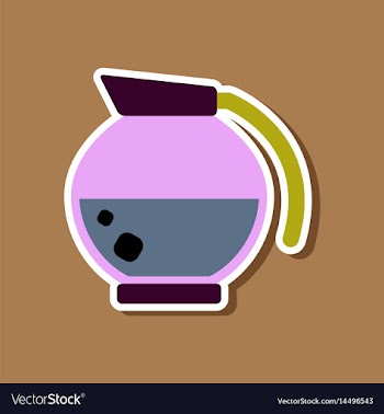 Paper sticker on stylish background coffee kettle vector image